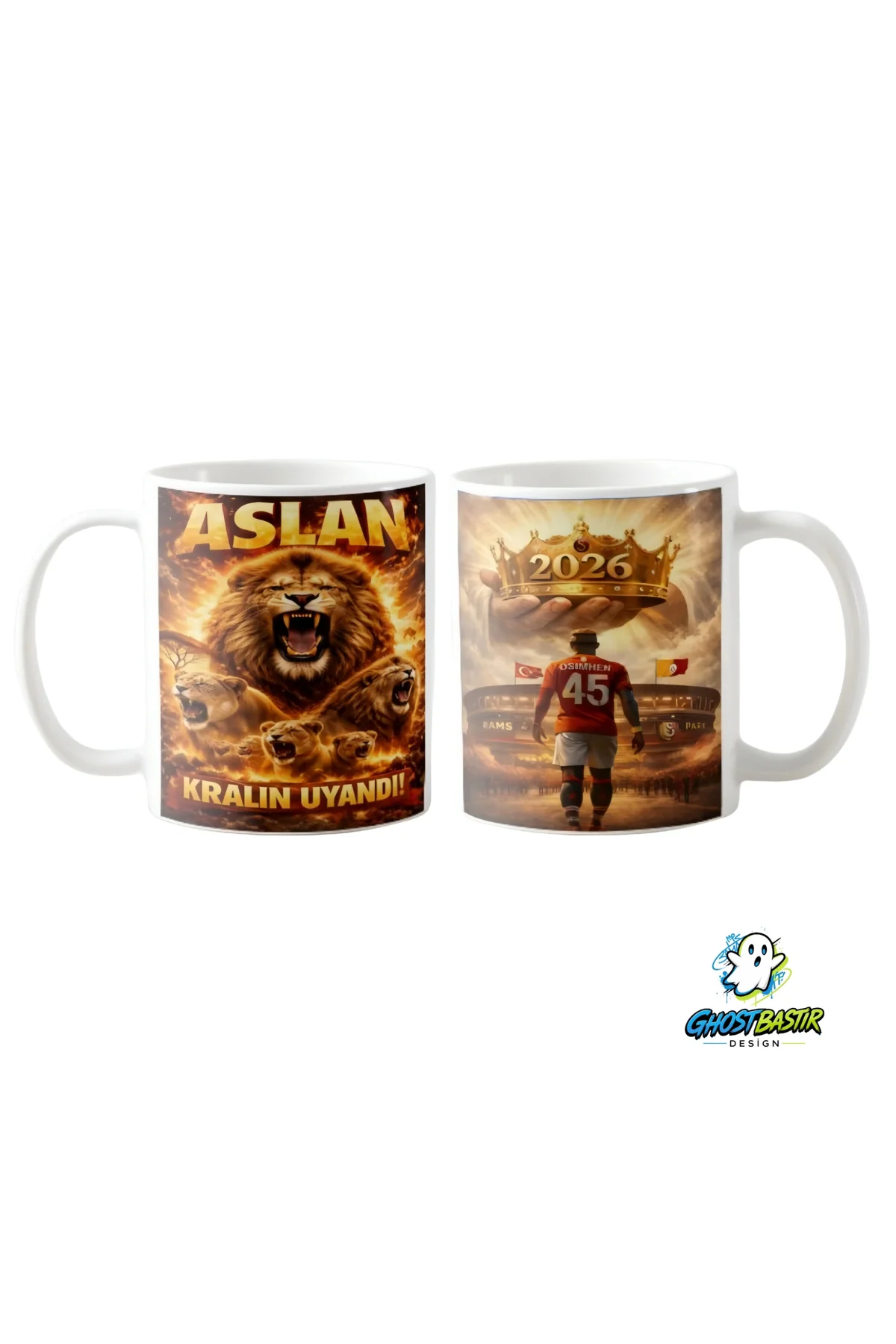 Sarı Kırmızı Aslan Kupa Bardak | Tek Adet K0396