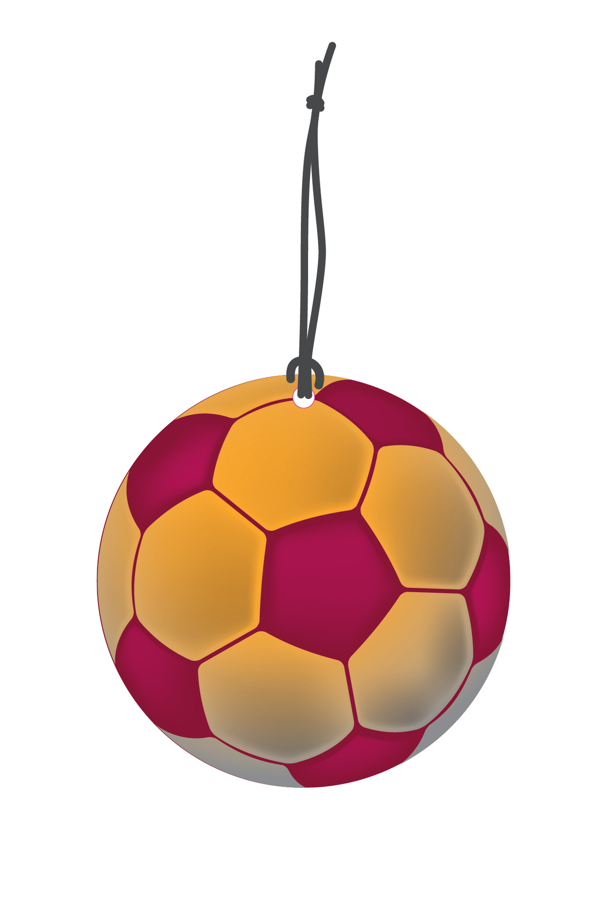 Sarı Kırmızı Futbol Topu Görselli Oto Kokusu Dikiz Ayna Süsü Torpido Ve Oto Aksesuarı
