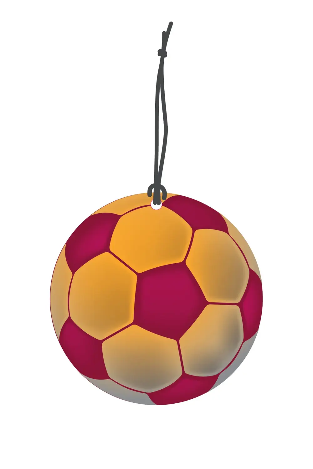 Sarı Kırmızı Futbol Topu Görselli Oto Kokusu Dikiz Ayna Süsü Tor