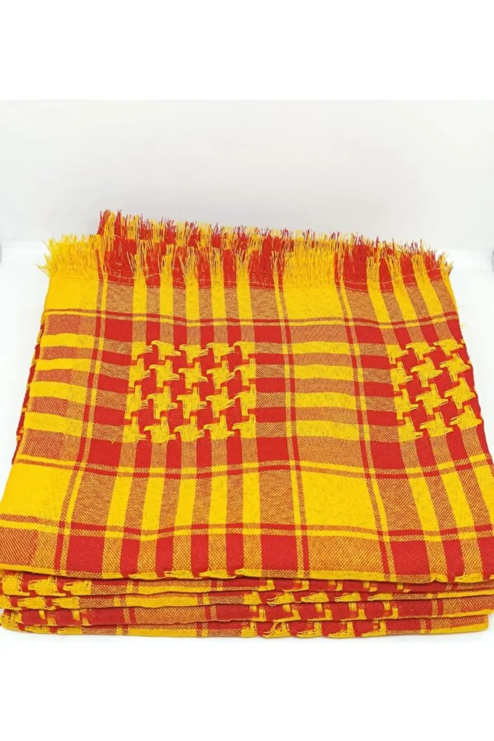 Sarı Kırmızı  Puşi 100 *100 cm (Puşi)