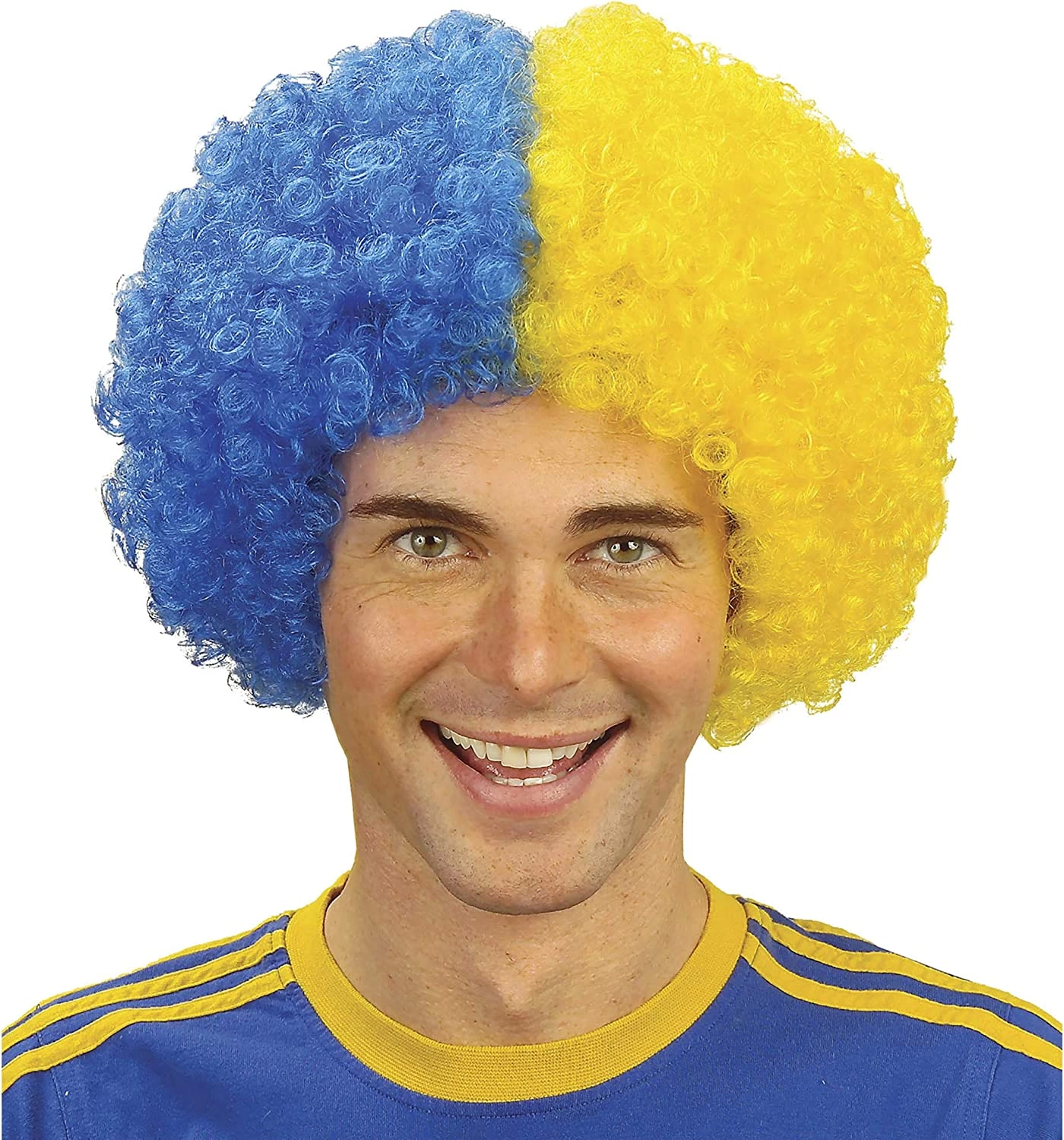 Just Cheap Store Sari Lacivert Kivircik Afro Bonus Peruk Taraftar Bonus Saç