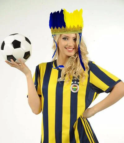Sarı Lacivert Taraftar Tüylü Saç Bandı - Fenerbahçe El İşlemeli Başlık Fiyatı, Yorumları ve Özellikleri