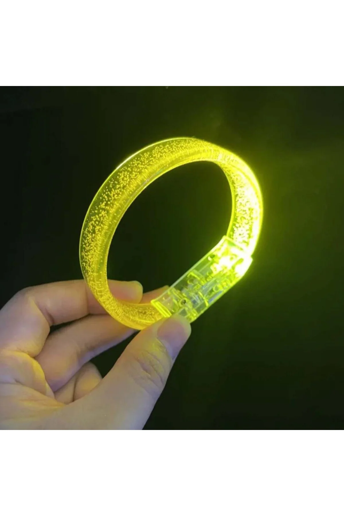 Sarı Led Işıklı Baskı Yapılabilen Pilli Bileklik Bilezik 1,5 cm G Sarı Led Işıklı Baskı Yapılabilen Pilli Bileklik Bilezik 1,5 cm G