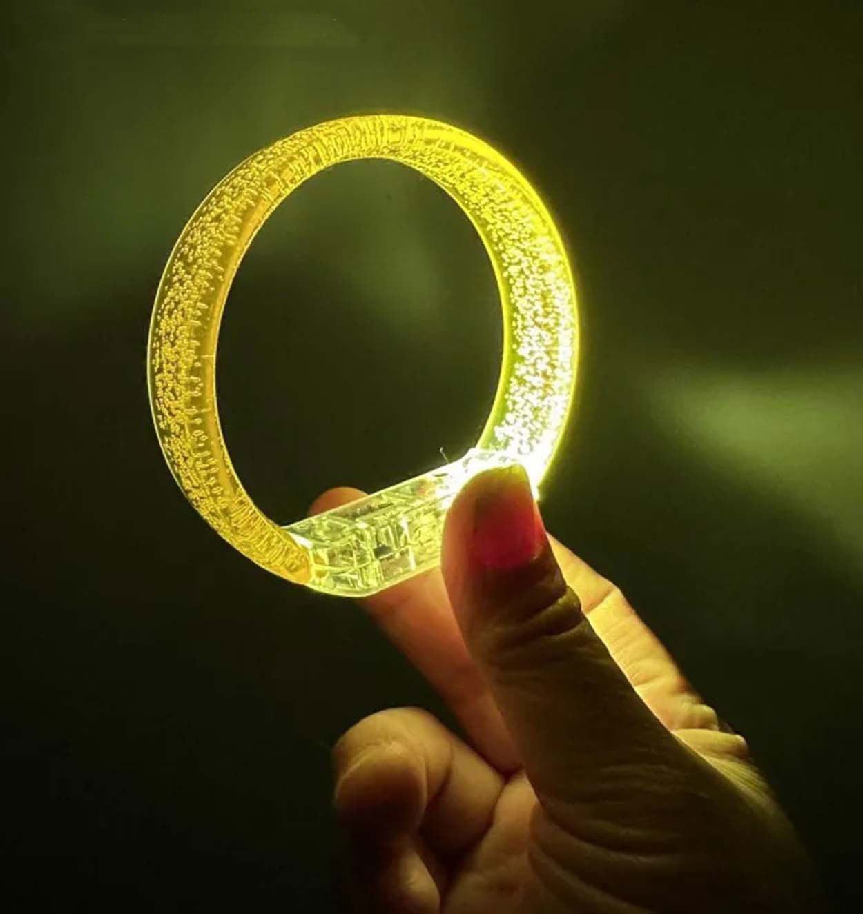 Sarı Led Işıklı Baskı Yapılabilen Pilli Bileklik Bilezik 1,5 cm G