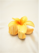 SARI LOTUS ÇİÇEK PARLAK AKRİLİK KADIN VİNTAGE MANDAL TOKA-MANTOK6