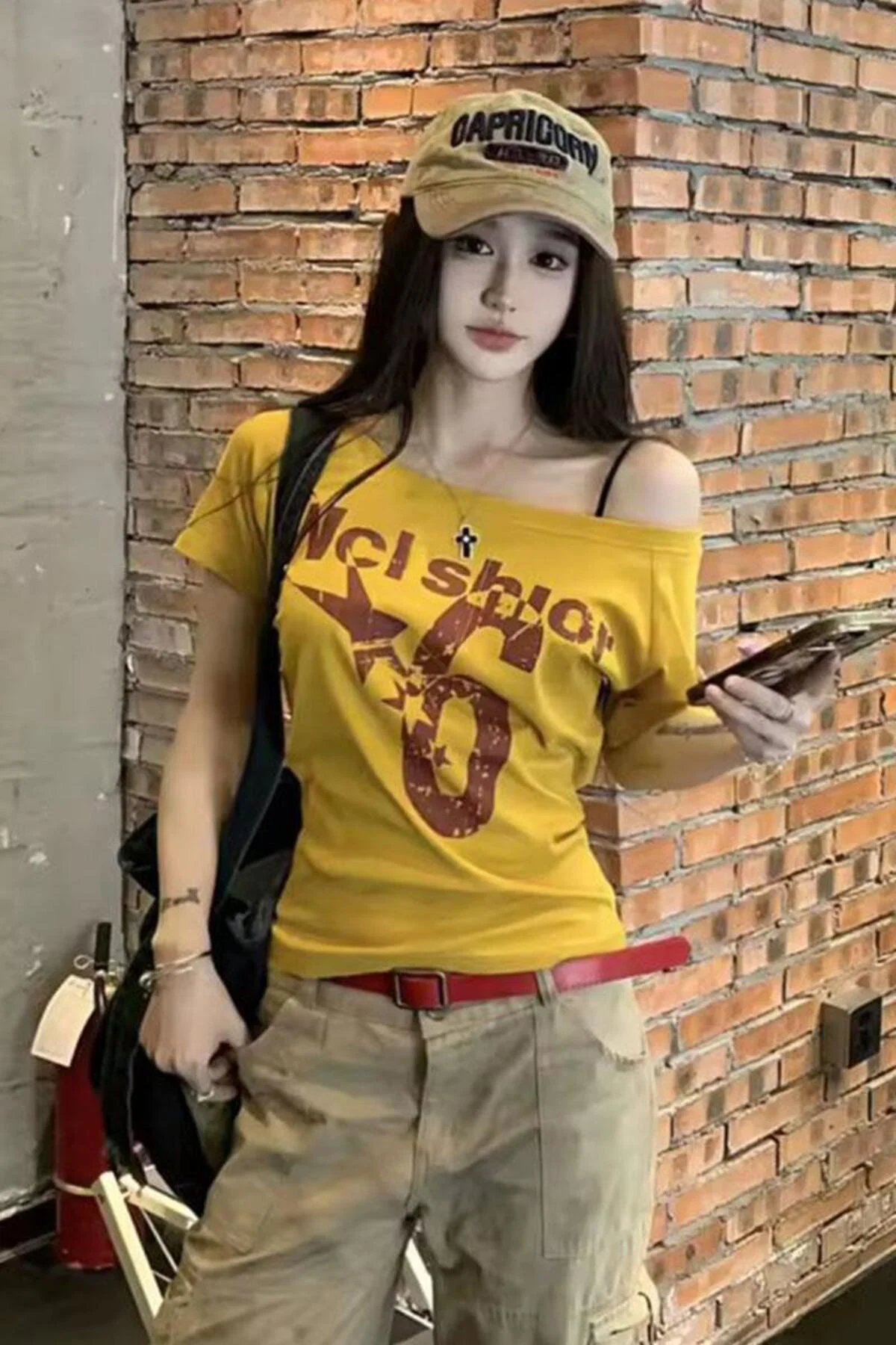 Sarı Nclshior 6 Y2K Kısa Kollu Crop Sarı Nclshior 6 Y2K Kısa Kollu Crop