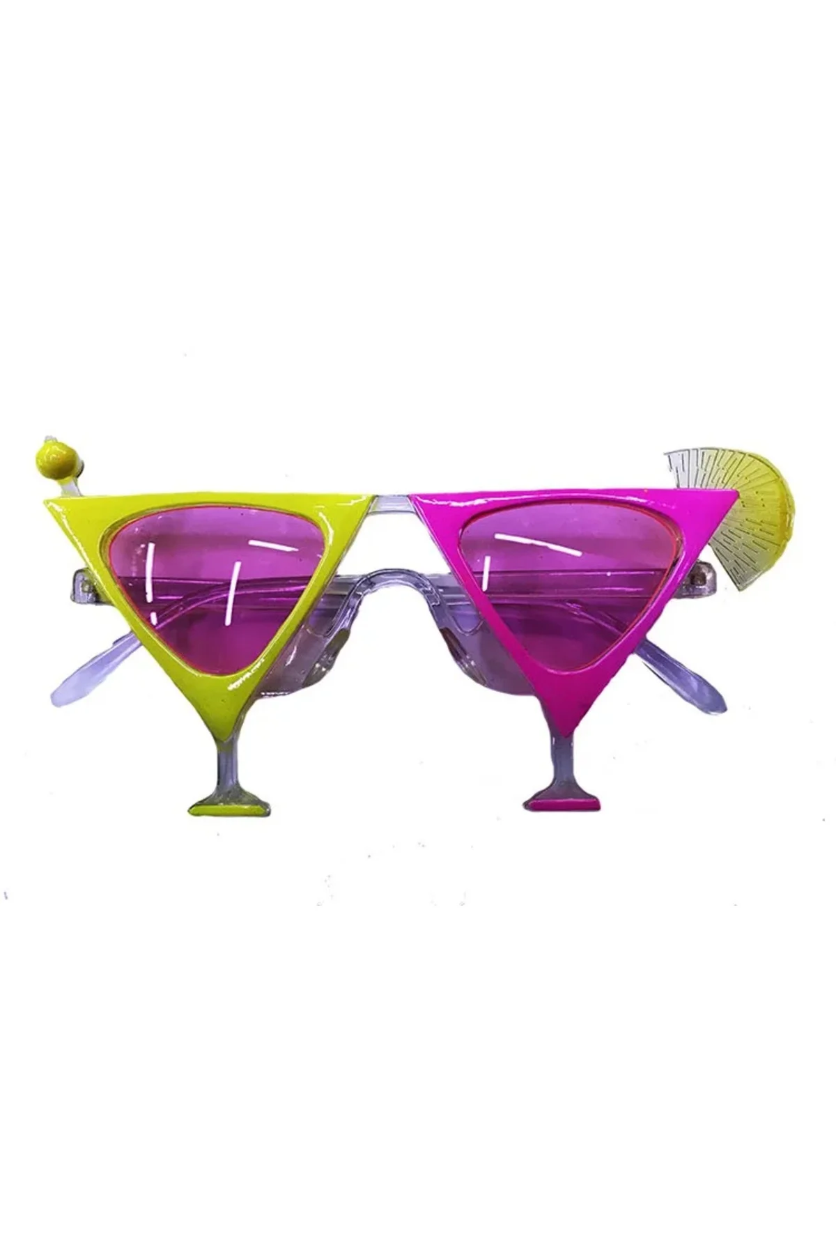 Sarı Pembe Renk Martini Parti Gözlüğü Sarı Pembe Renk Martini Parti Gözlüğü