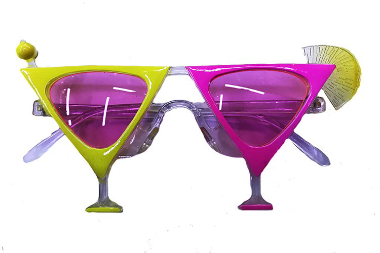 Sarı Pembe Renk Martini Parti Gözlüğü (4741)
