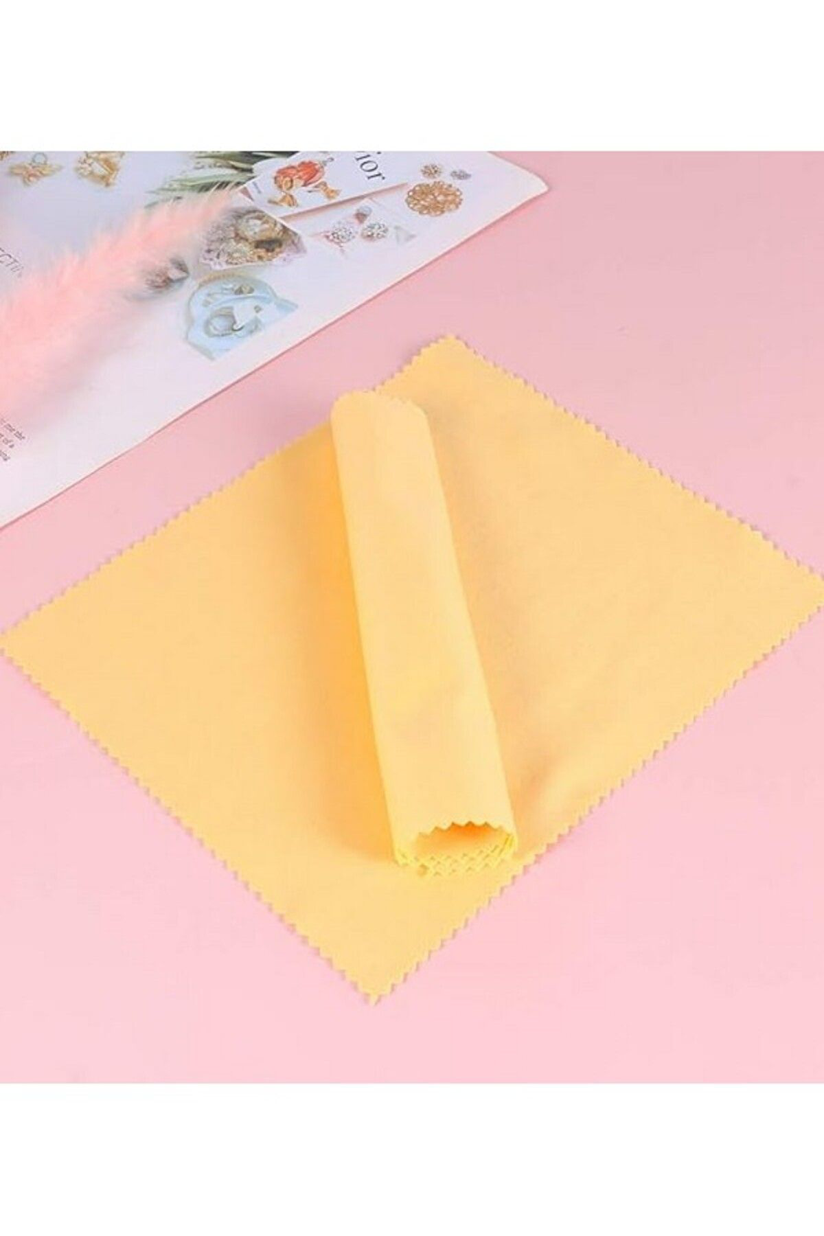 Trendmilano Sarı Renk 100 Adet Mikrofiber Gözlük Temizleme Bezi