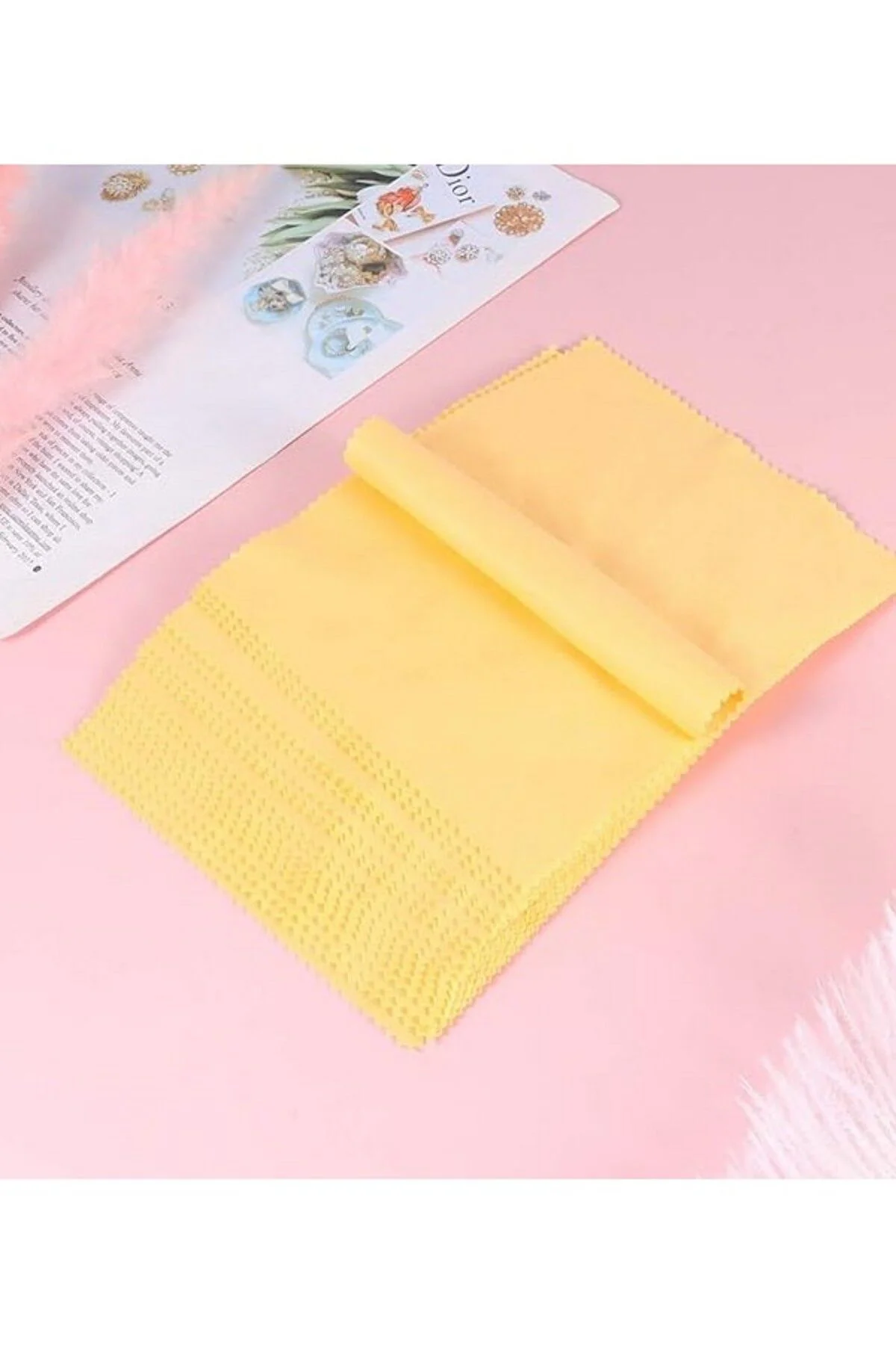 Sarı Renk 100 Adet Mikrofiber Gözlük Temizleme Bezi