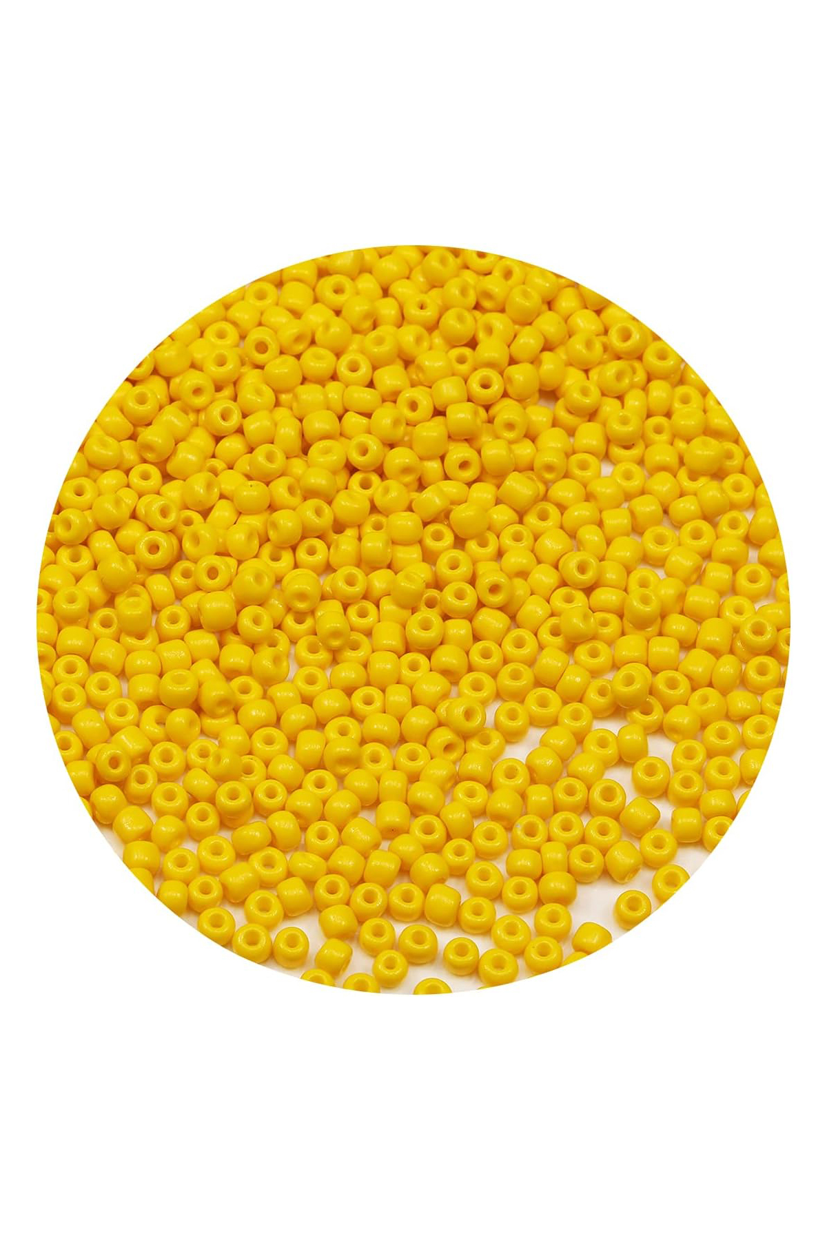 Sarı Renk 4 mm Yaklaşık 660 adet / 60 gram Cam Boncuk Oya Yazma B