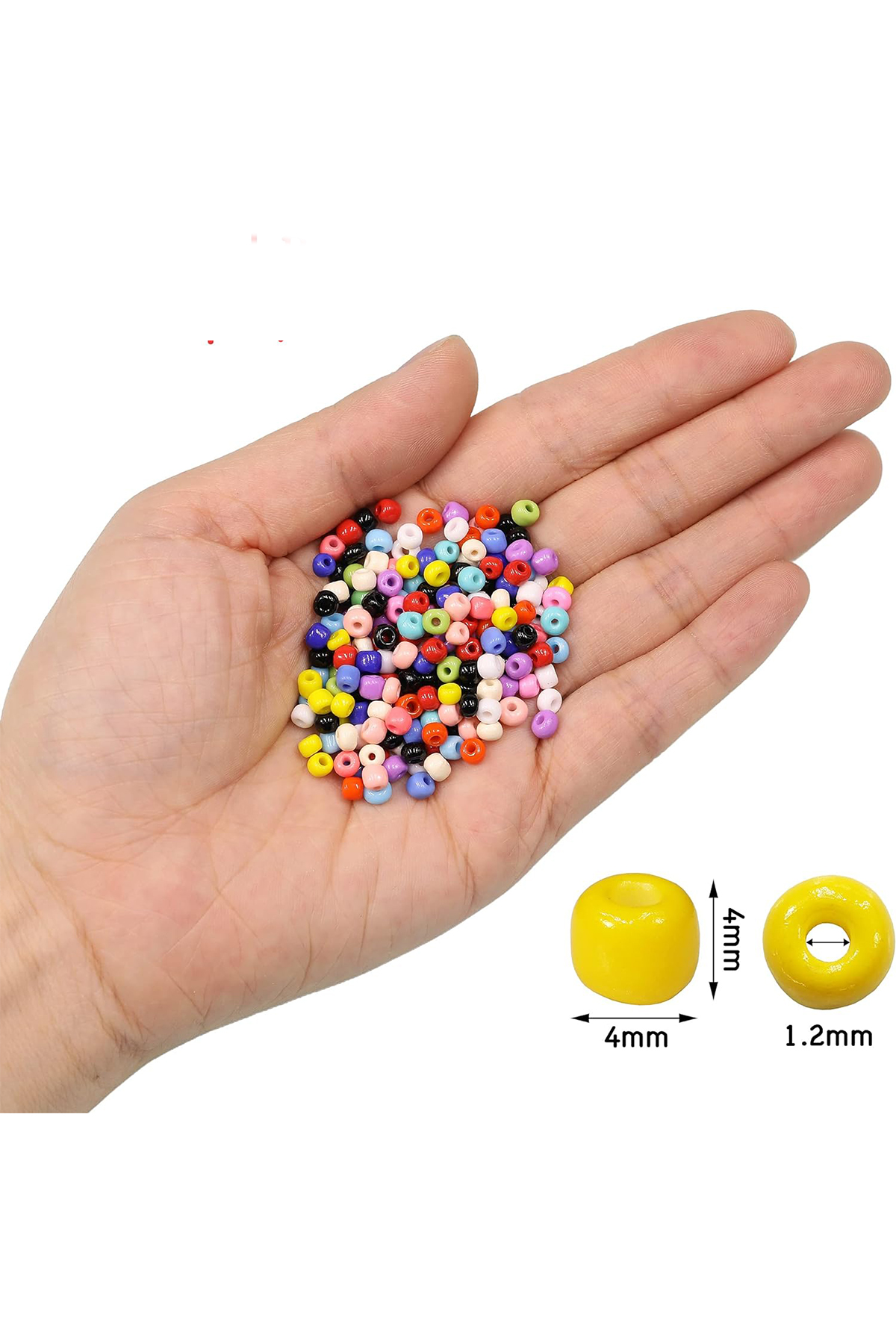 Just Cheap Store Sari Renk 4 Mm Yaklaşik 1100 Adet / 100 Gram Cam Boncuk Oya Yazma