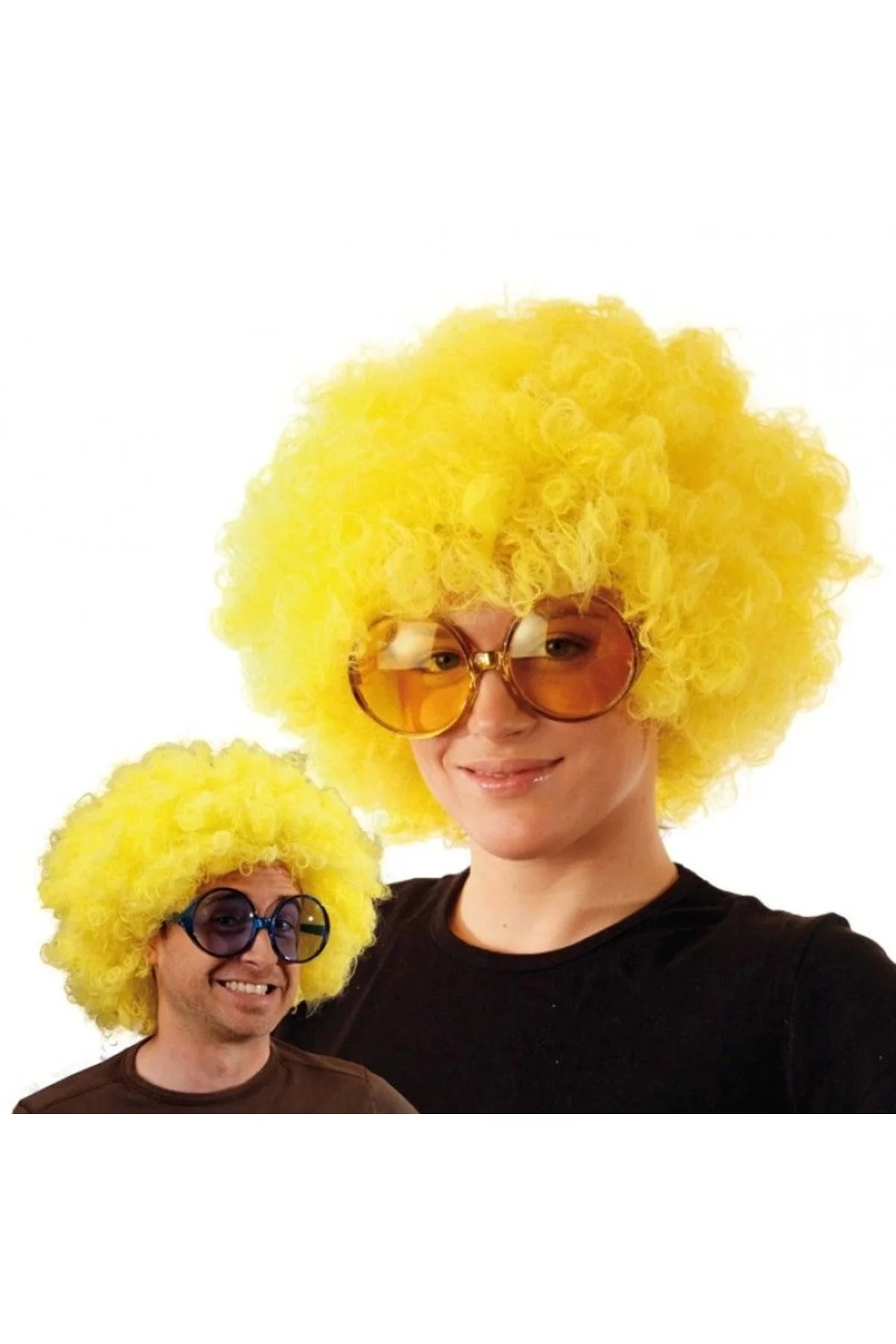 Sarı Renk Kıvırcık Afro Bonus Peruk - Görsel 3