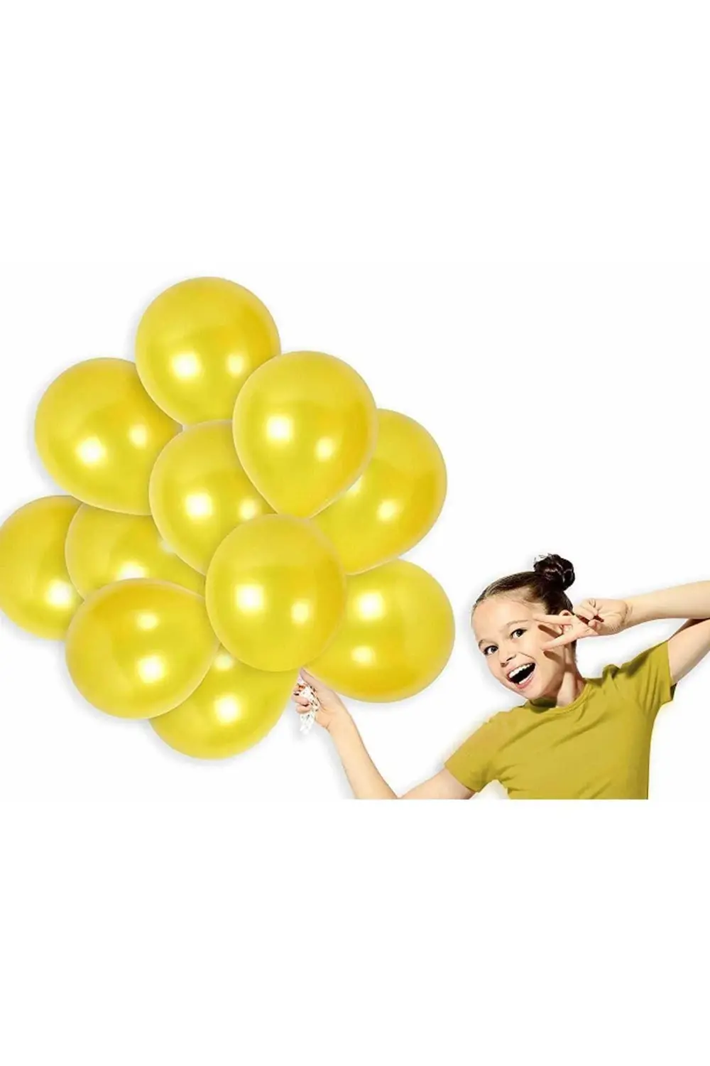 Sarı Renk Metalik Balon 100 Adet
