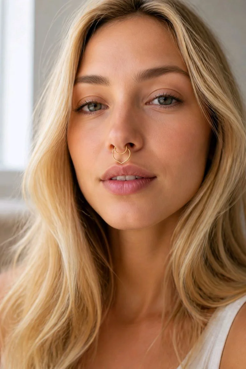 Sarı  Renk Sıkıştırmalı Burun Kulak Piercıng