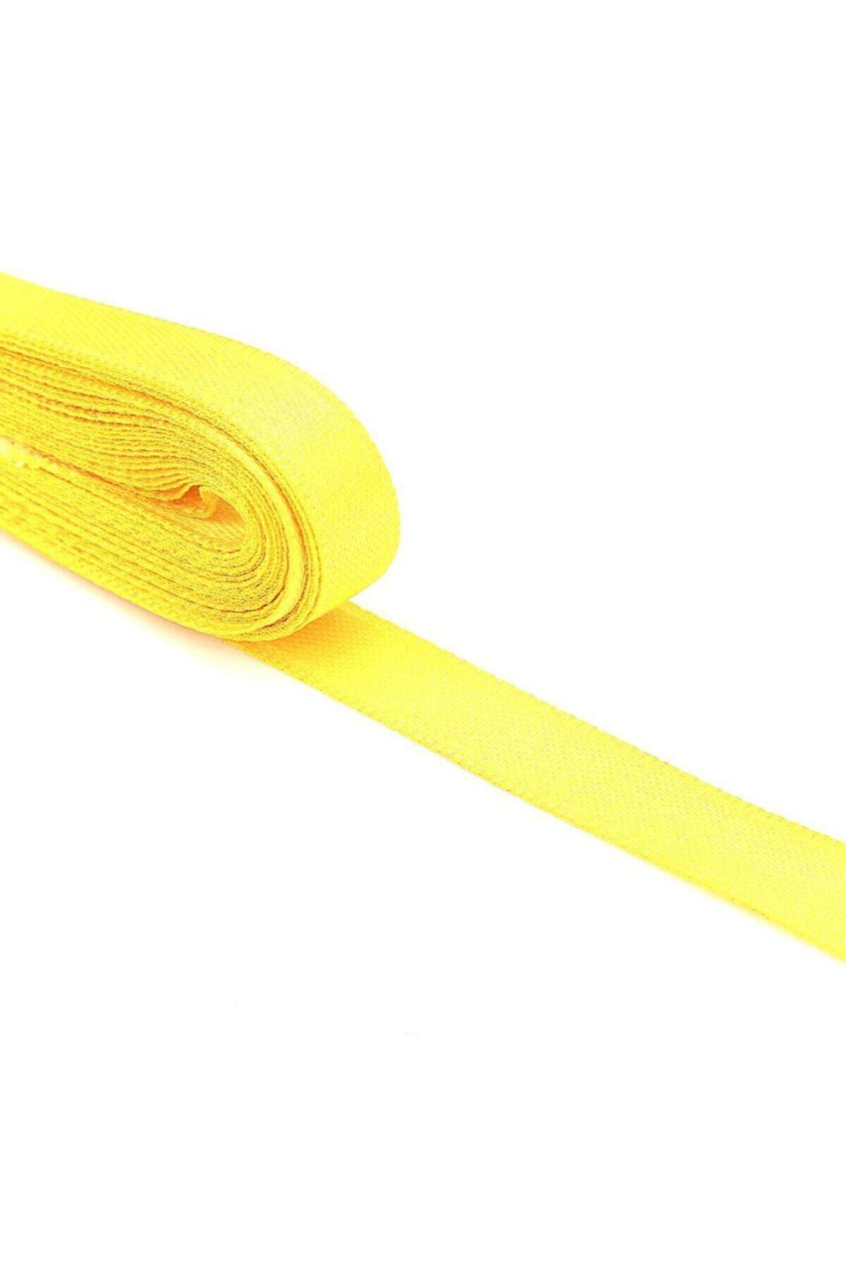 Tuhafiyecimiz Sarı Saten Kurdele Çift Taraflı 1Cm Eninde 10Mt Top