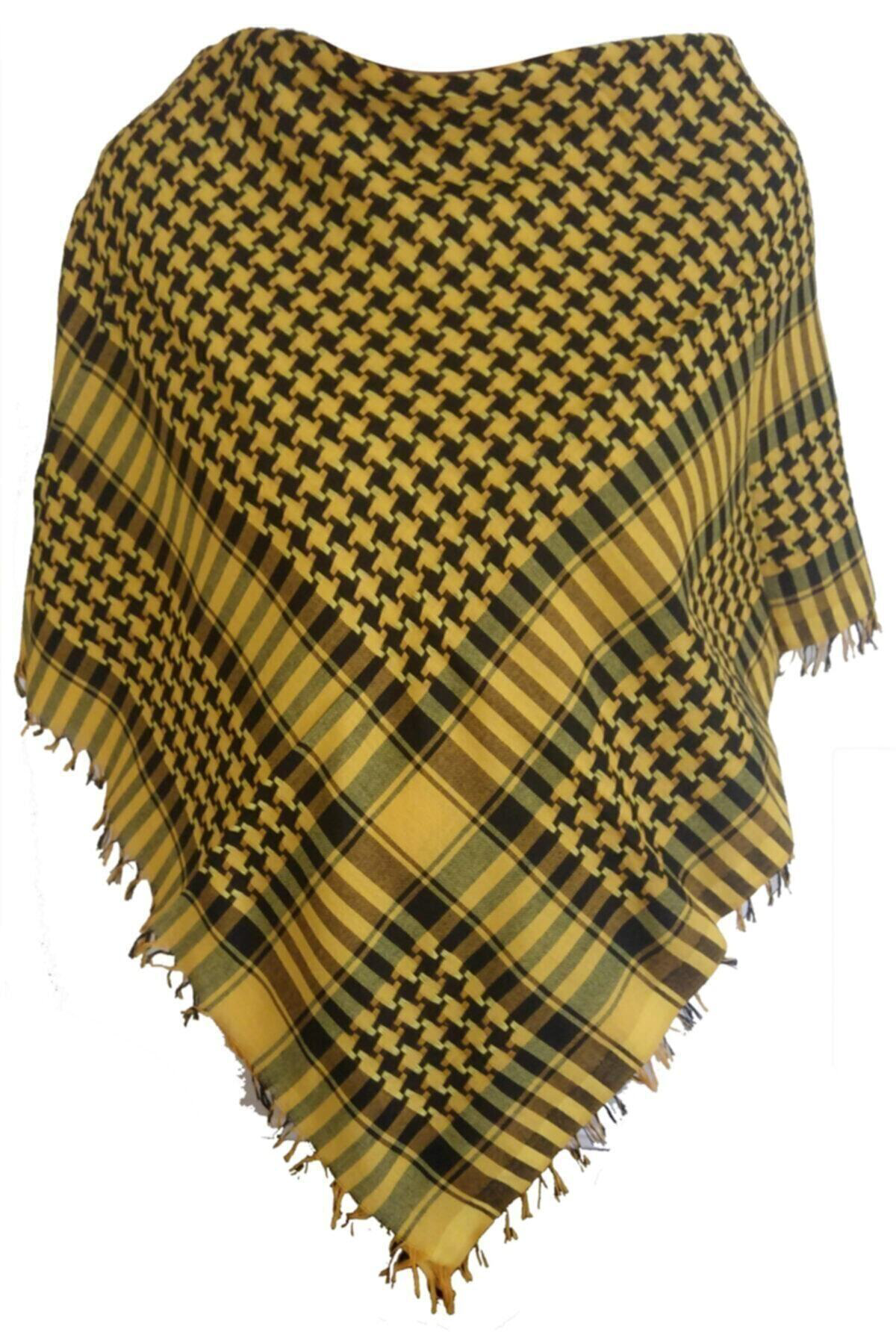 Sarı Siyah Etnik Puşi Askeri Puşi ( Kefiye )