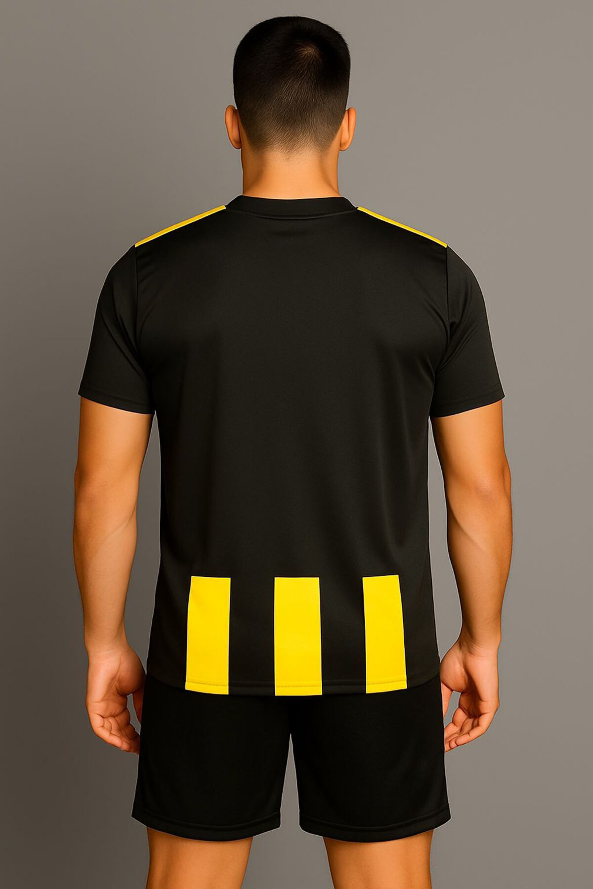 Sportech Sarı-Siyah Forma Takımı K0132 (Tek Kelime İsim Ve Numara Yazilir)