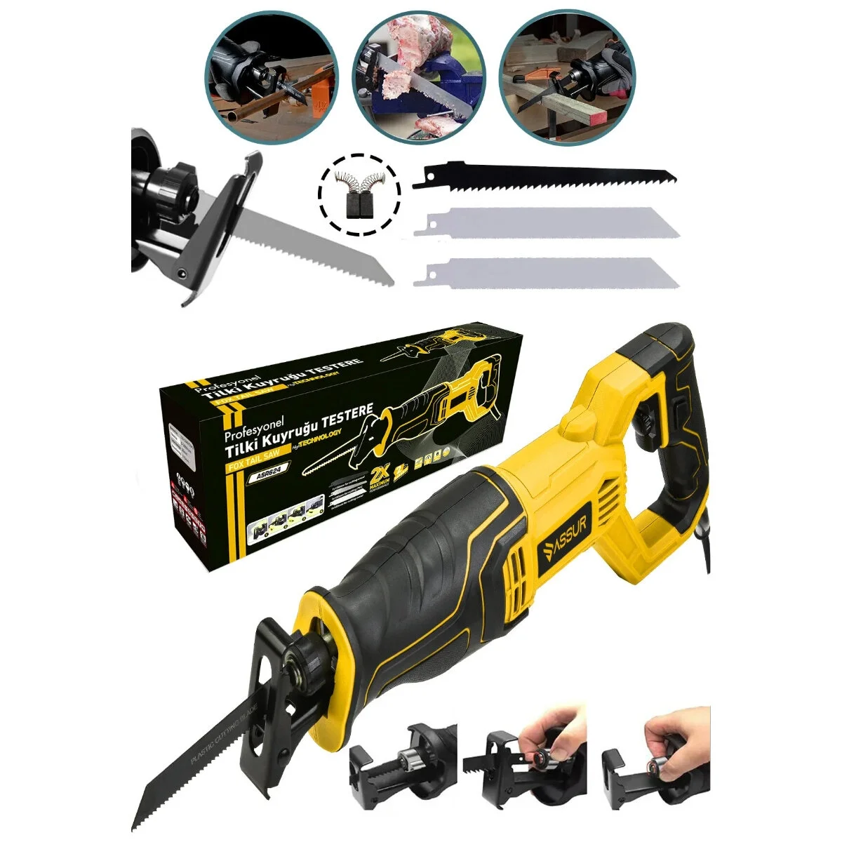 Sarı Tilki Kuyruğu Elektrikli Testere 230v 0-2800 Rpm Asr-624 Bx40 Fiyatı, Yorumları ve Özellikleri