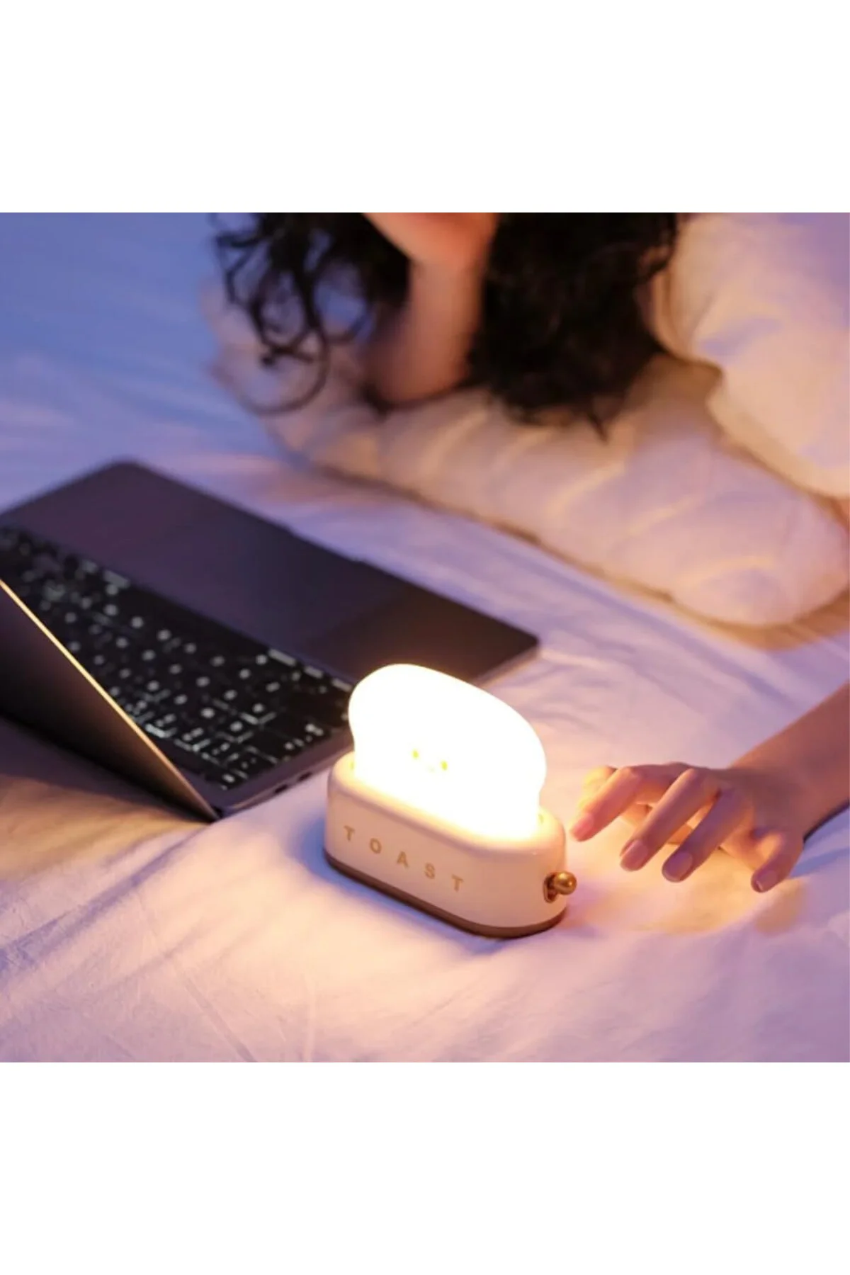 Sarı Tost Gece Lambası – Şarjlı & Pilli Sevimli LED Işık,Hediyeli
