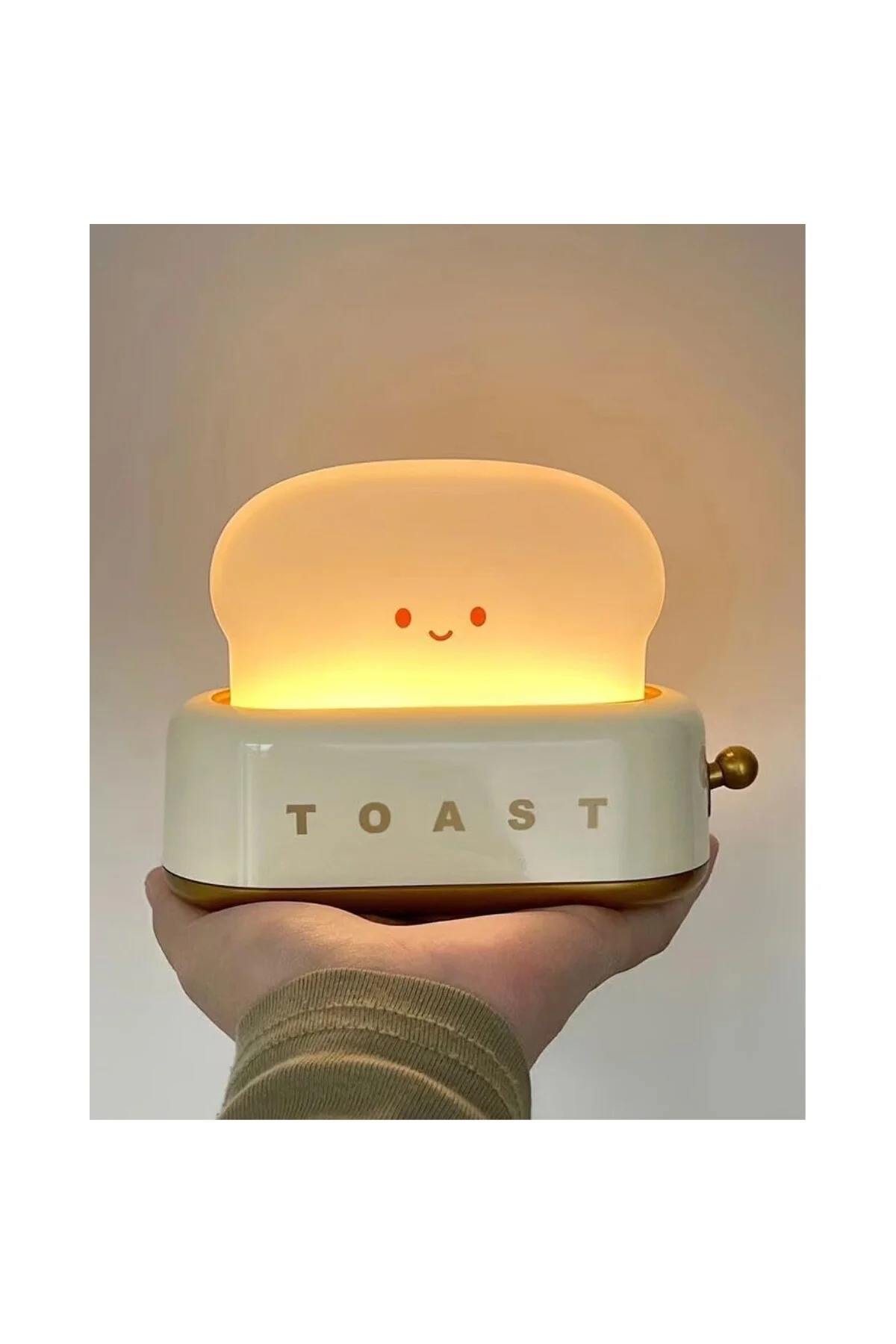 Sarı Tost Gece Lambası – Şarjlı & Pilli Sevimli LED Işık,Hediyeli