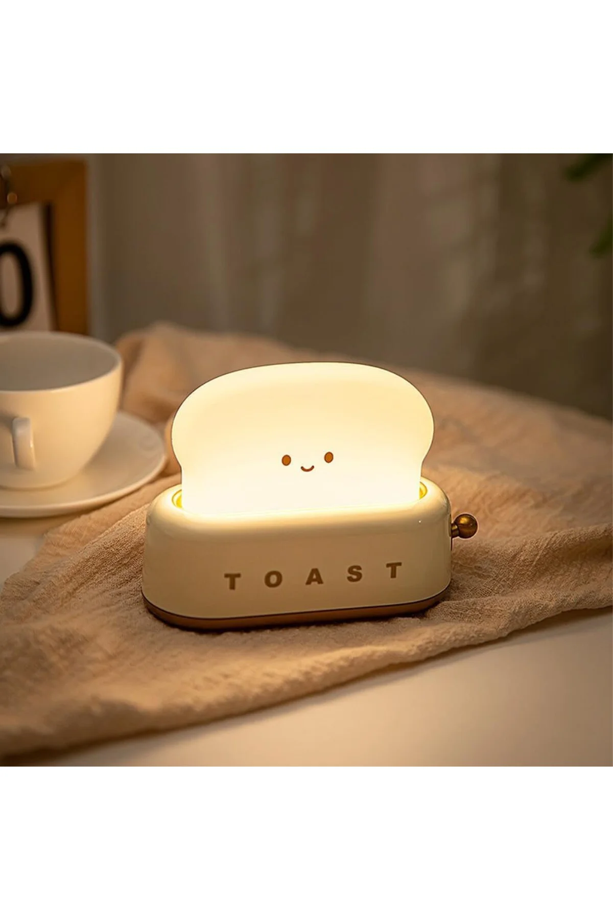 Sarı Tost Gece Lambası – Şarjlı & Pilli Sevimli LED Işık,Hediyeli