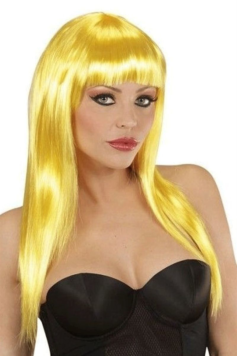 Sarı Uzun Düz Parti Peruğu Parlak Astarlı Tasarım Yetişkin & Çocu Sarı Uzun Düz Parti Peruğu Parlak Astarlı Tasarım Yetişkin & Çocu