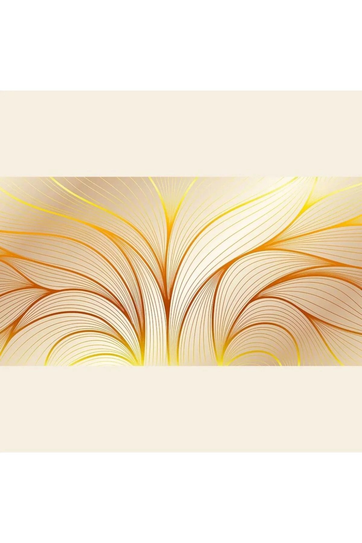 Sarı ve Beyaz Renklerde Soyut Çalışma Kanvas Tablo 60 x 120