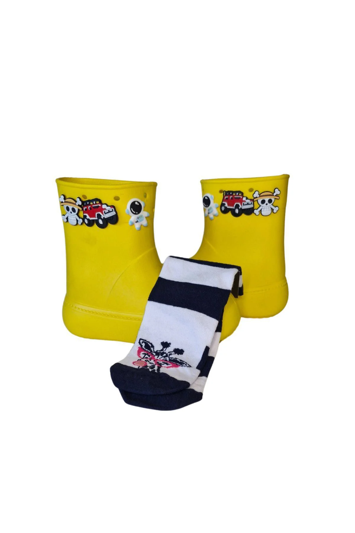 Sarı Yağmur Botu + Giraffe Çoraplı Set Sarı Yağmur Botu + Giraffe Çoraplı Set