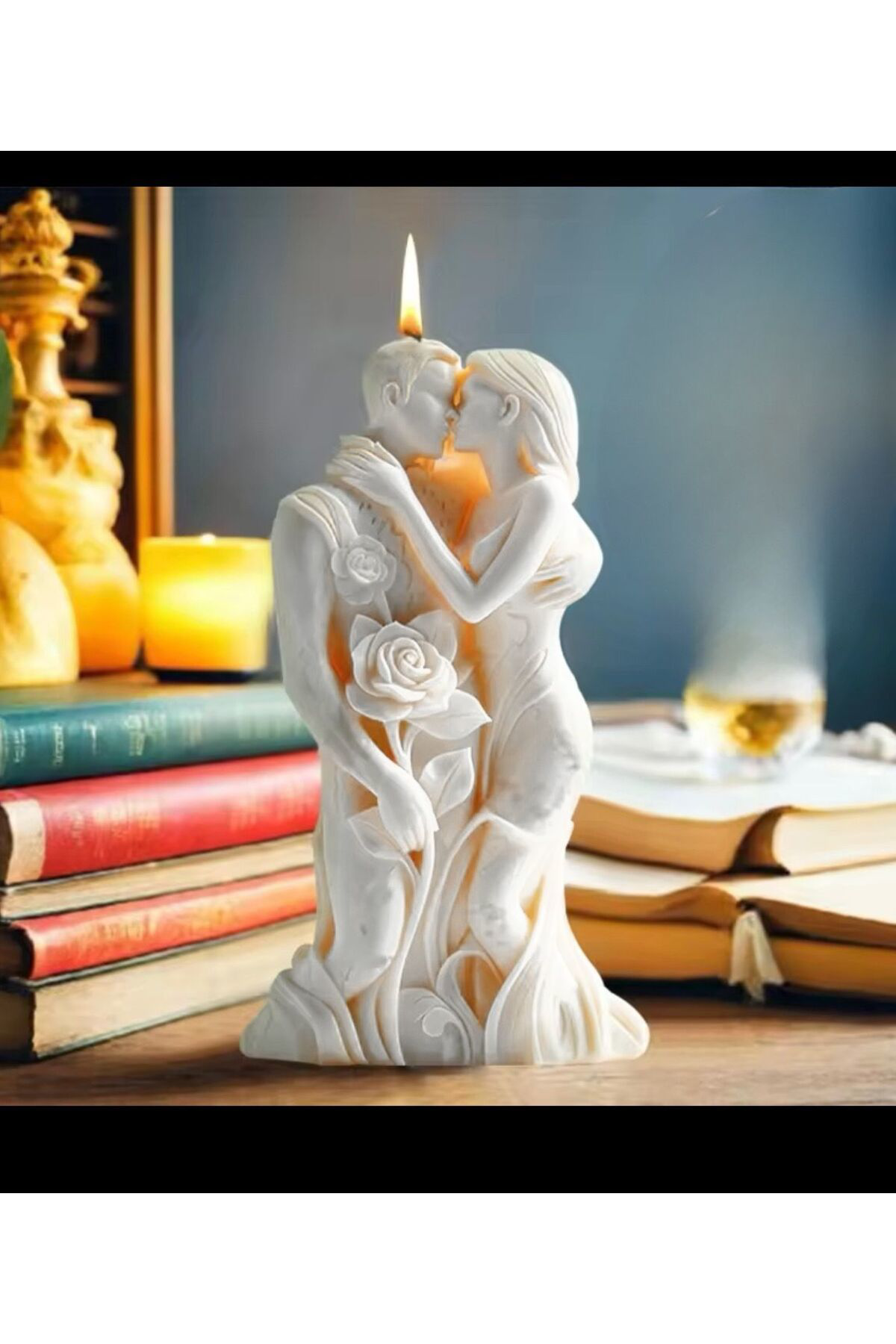 SARILAN ÇİFT SEVGİLİ AFRODİZYAK ETKİLİ AŞK KOKULU MUM