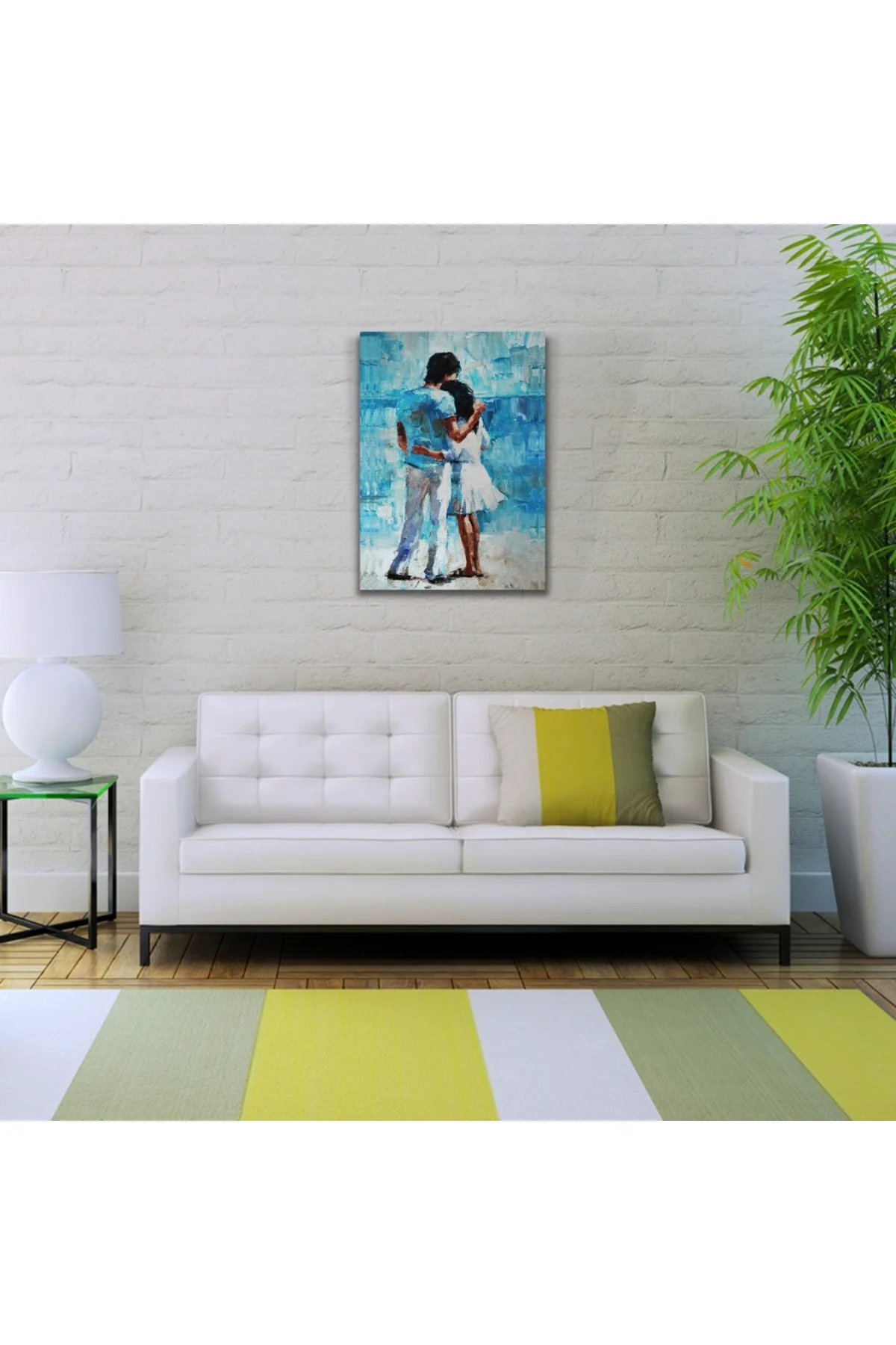 Sarılmış Sevgililer Yağlıboya Kanvas Tablo 50 x 70
