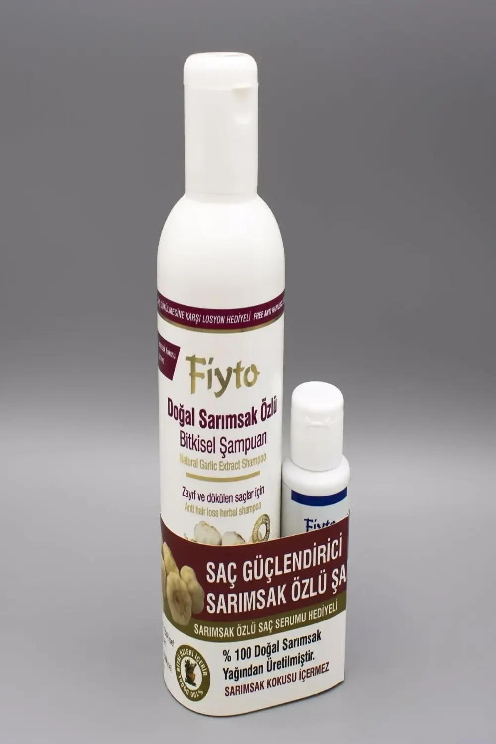 Sarımsak Özlü Bitkisel Şampuan 500 ml + Saç Serumu 75 ml