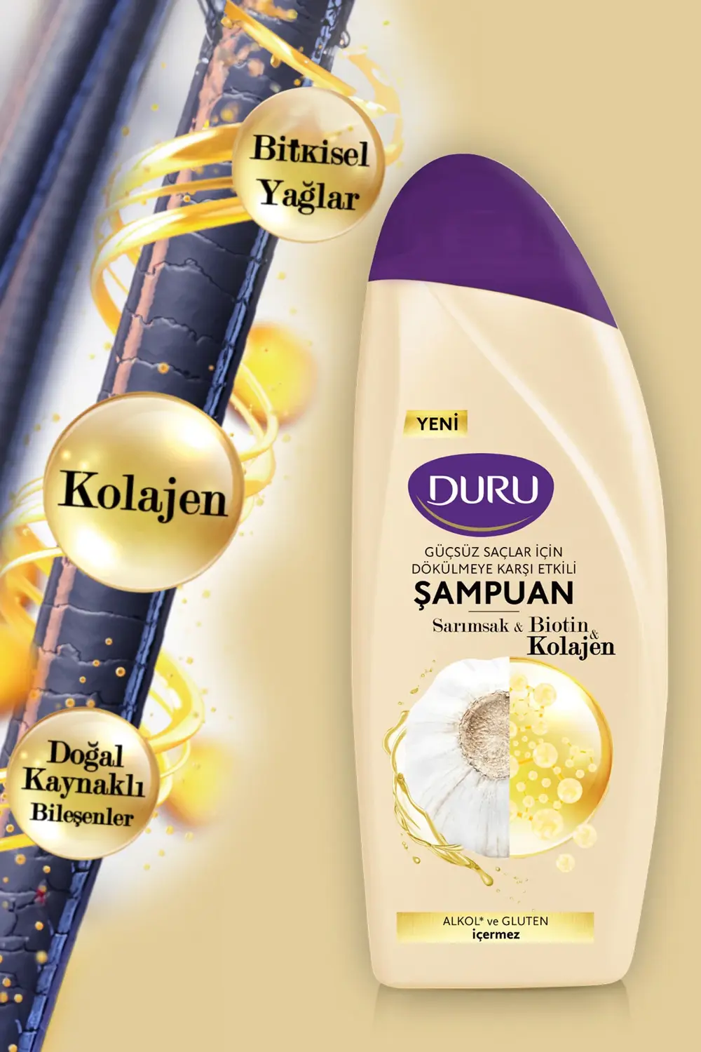 Sarımsak&Biotin&Kolajen Dökülmeye Karşı Etkili Şampuan 3x500 ml