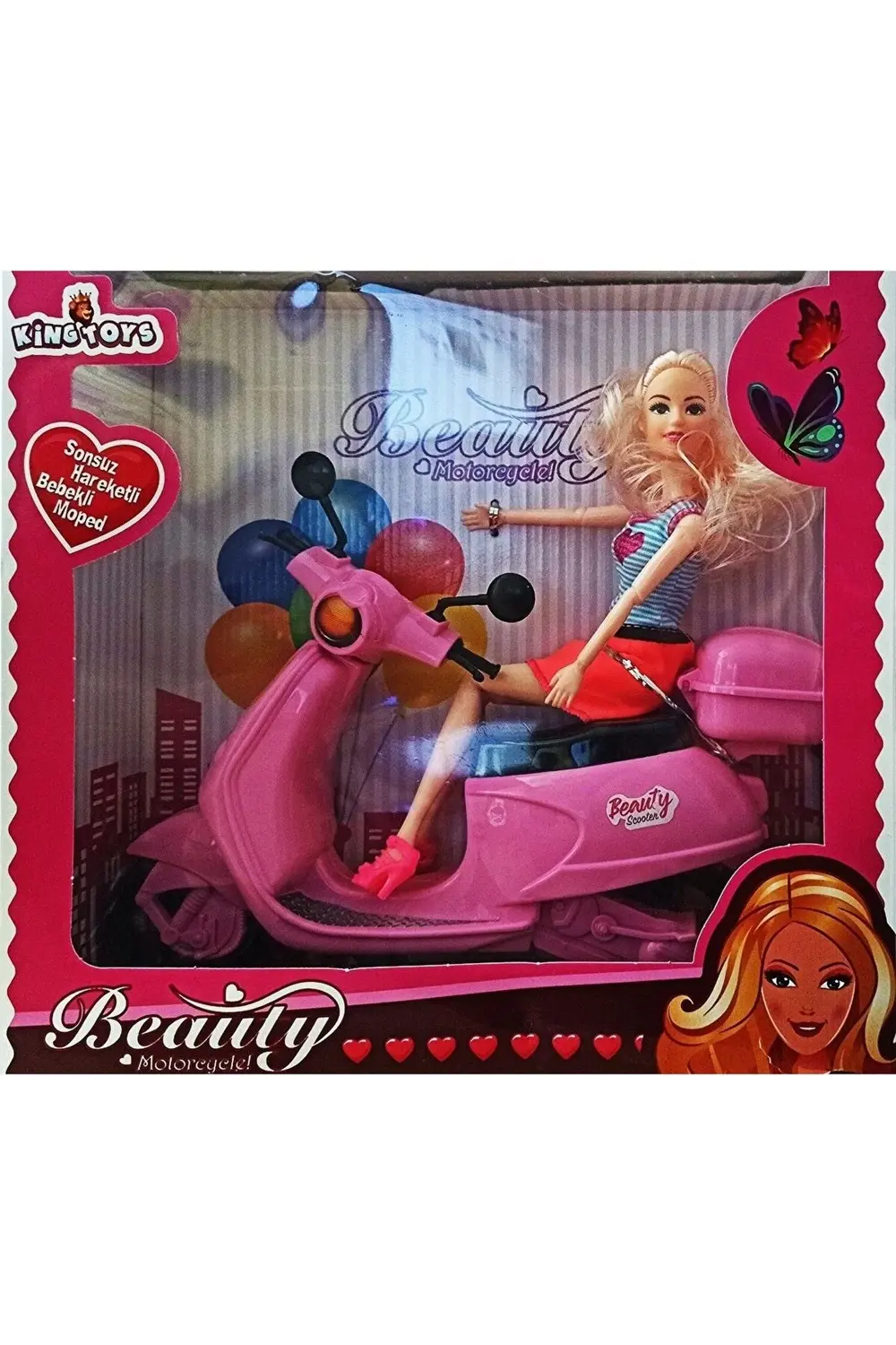 Sarışın Bebek ve Scooter Seti  Pembe