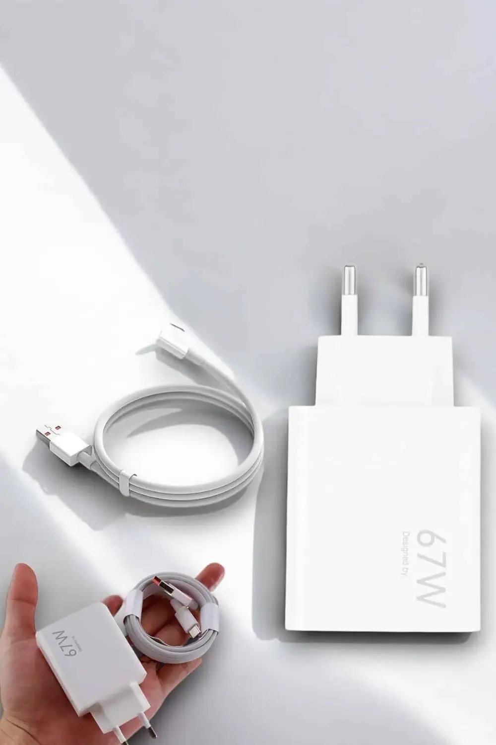 Şarj Aleti 67W Hızlı Şarj Turbo Type-C Uyumlu Şarj Adaptörü Kablo