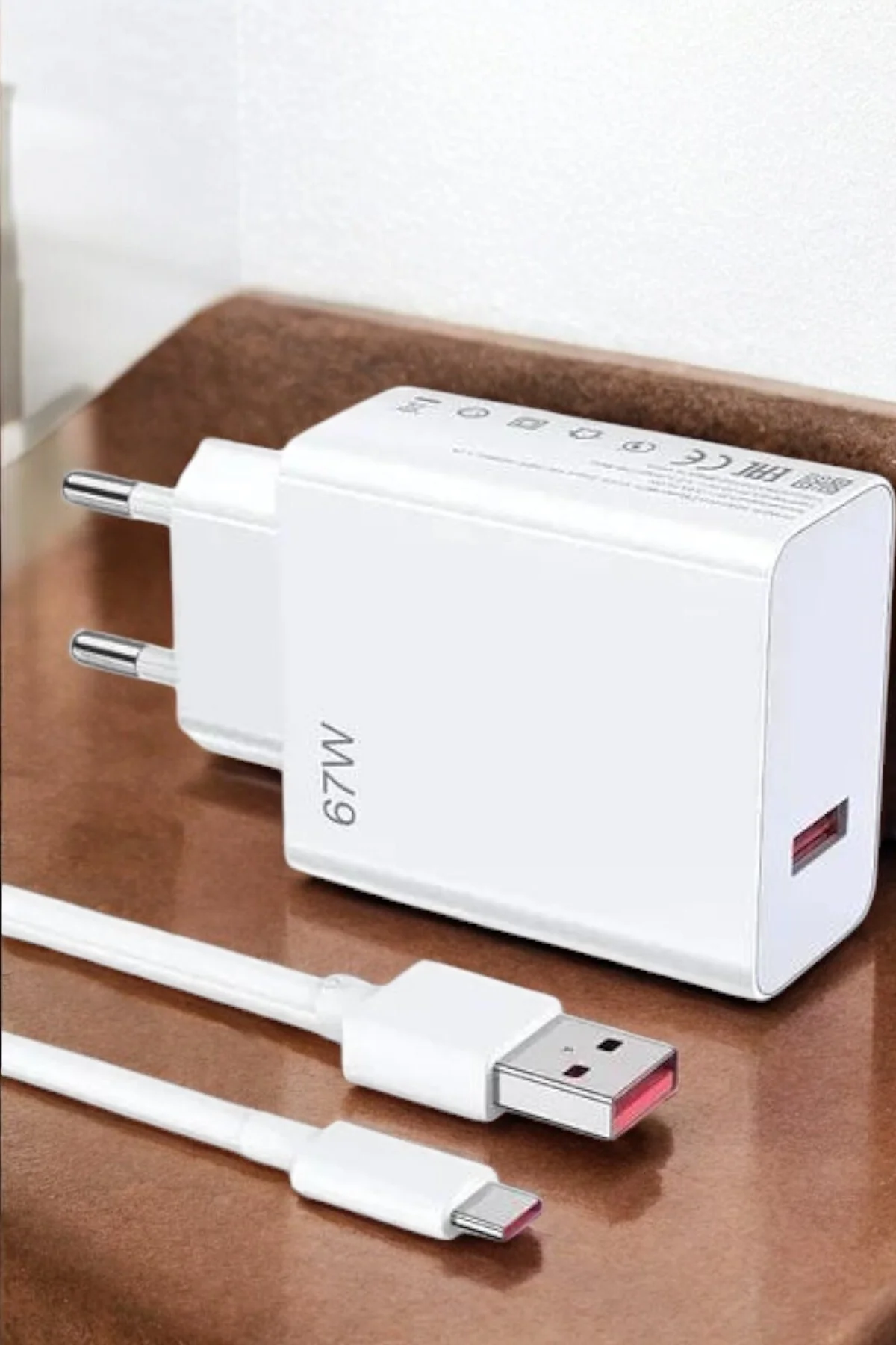 Şarj Aleti 67W Hızlı Şarj Turbo Type-C Uyumlu Şarj Adaptörü Kablosu