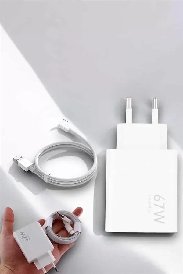 Şarj Aleti 67W Hızlı Şarj Turbo Type-C Uyumlu Şarj Adaptörü Kablosu - Lisinya