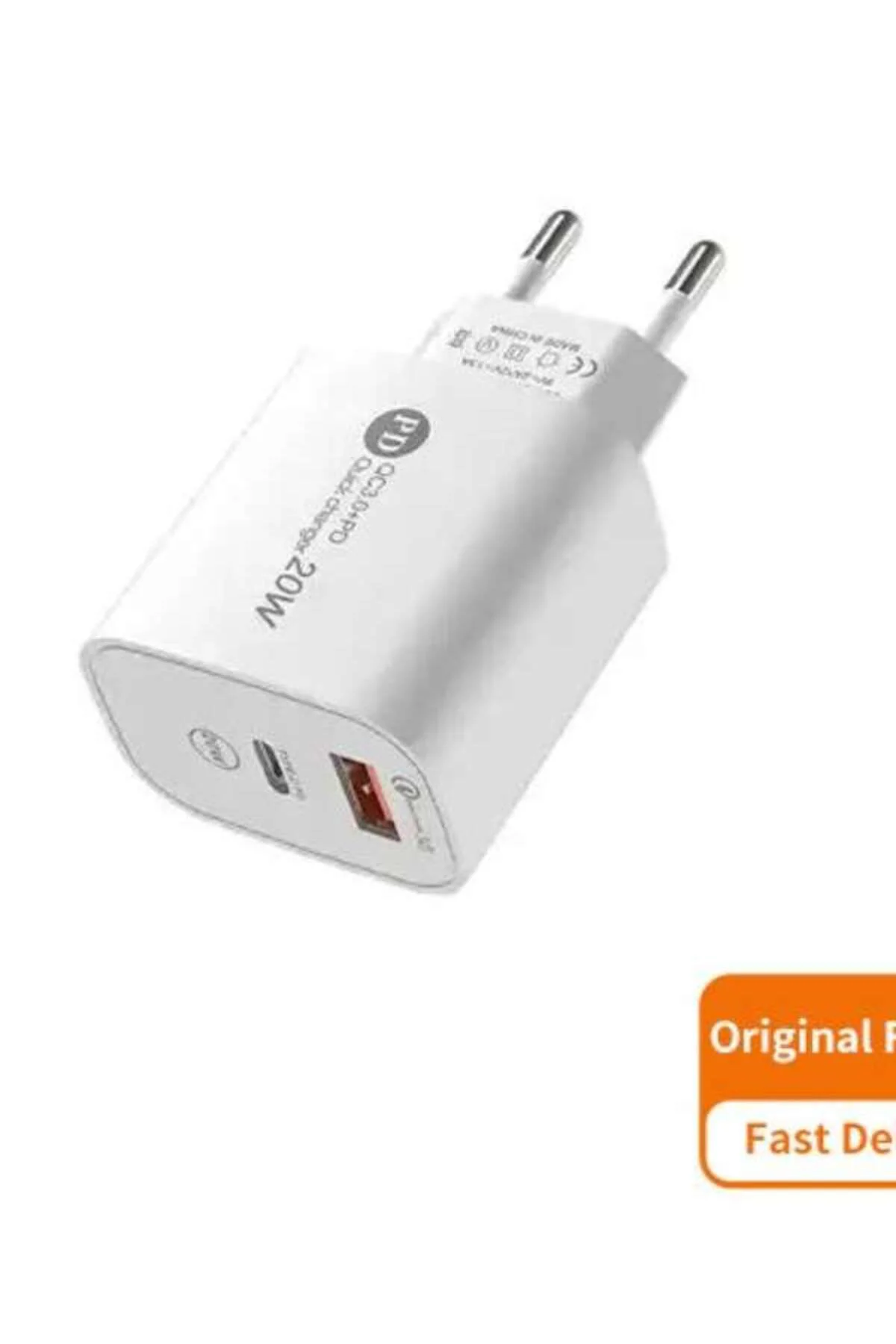 ŞARJ BAŞLIK 20W PD BAŞLIK 2İN1 TYPCE VE USB ÇİFT GİRİŞLİ APPLE SAMSUNG XIAOMI  TECNO REEDER UYUMLU