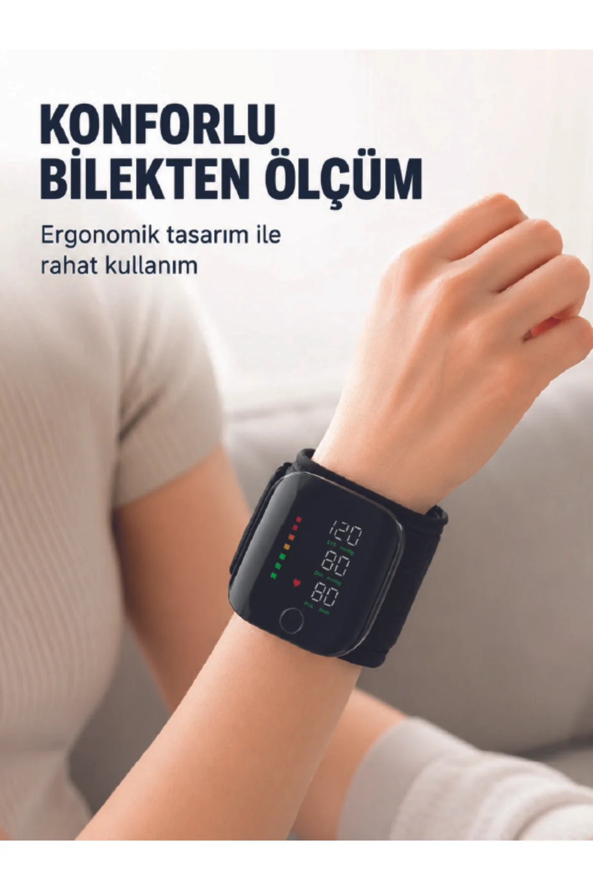 Şarj Edilebilir Bilekten Tansiyon Aleti Tek Tuşla Ölçüm Şarj Edilebilir Bilekten Tansiyon Aleti Tek Tuşla Ölçüm