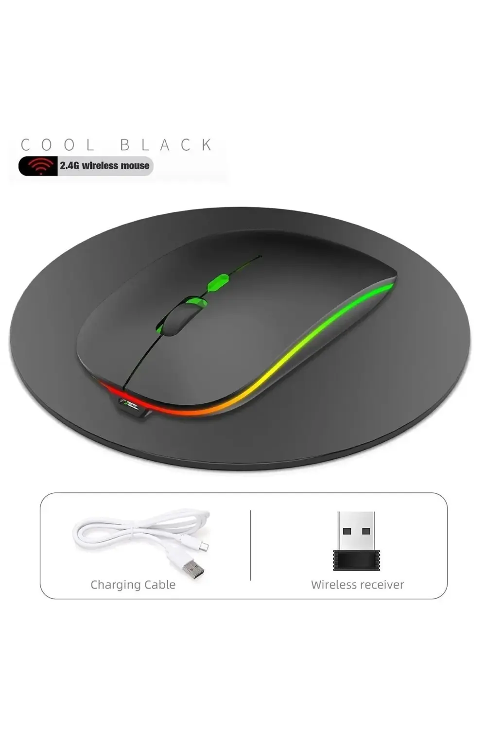 Şarj Edilebilir Kablosuz Bilgisayar Faresi Led8 - 4 Tuşlu, 3200 D