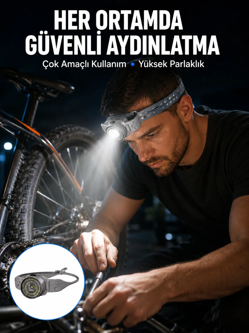 Şarj Edilebilir Kafa Feneri Kamp Tamir Ve Outdoor Kullanımına Uygun - Lisinya Diğer