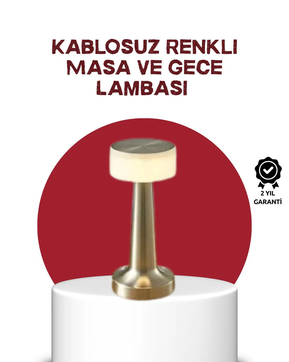 Şarj Edilebilir LED Masa Lambası – USB Girişli Metal Yapı | Kablosuz ve Dokunmatik Aydınlatma