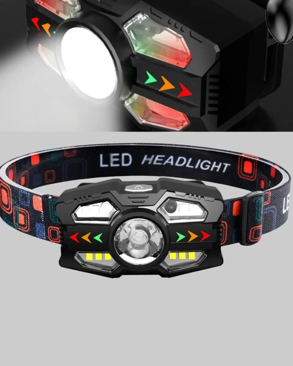 Şarj Edilebilir LED Far Hareket Sensörlü 5 Modlu Outdoor Yeni Nes