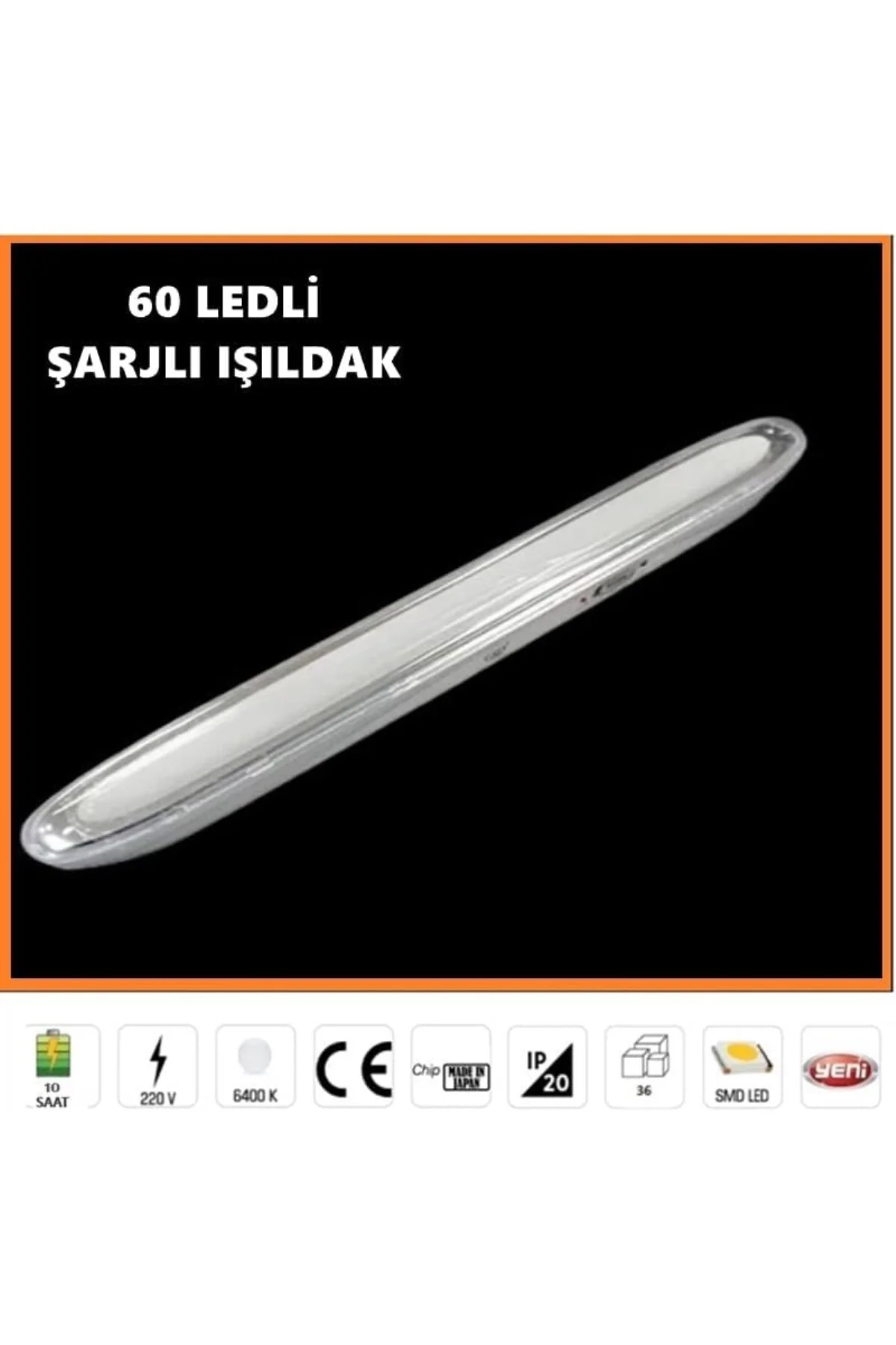 Şarj Edilebilir Ledli Şarjlı Işıldak Cata Tuna 60 Led'li 6 Watt K