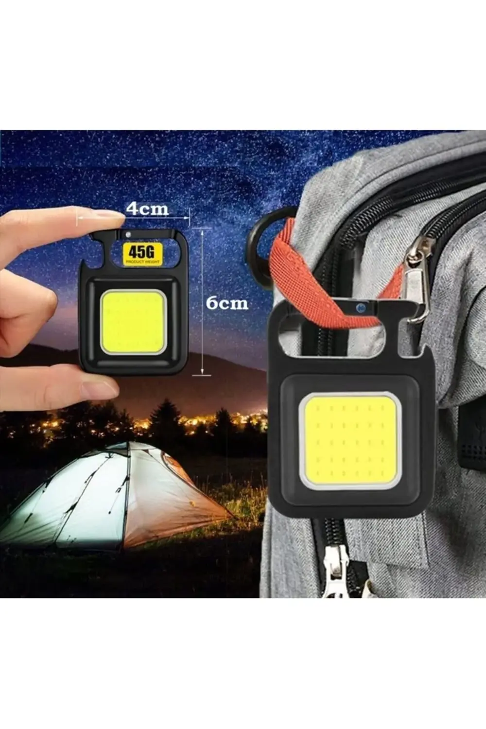 Şarj Edilebilir Mıknatıslı Çok Amaçlı Pratik Kamp ve Acil Durum F