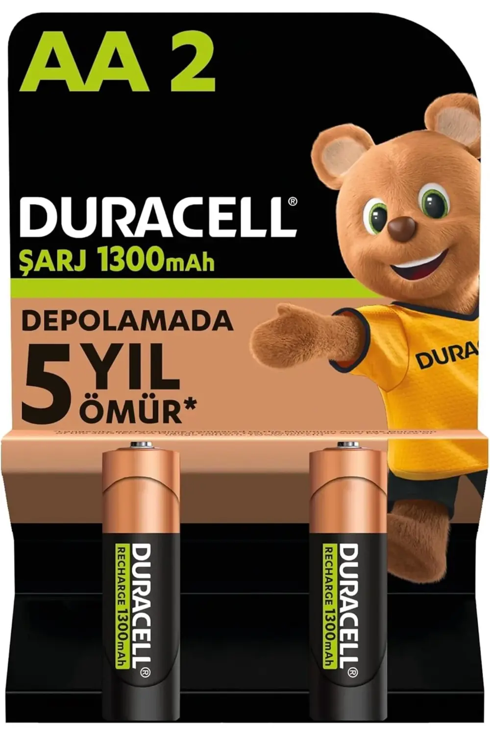 Şarj Edilebilir Pil AA (2'li Paket), 1300 mAh NiMH, 2000 Sarj Dön