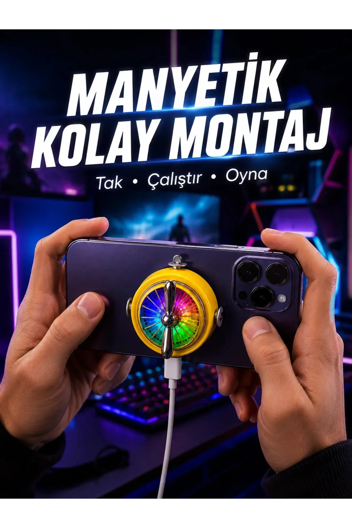 Şarj Edilebilir RGB Telefon Soğutucu Oyun Fanı Şarj Edilebilir RGB Telefon Soğutucu Oyun Fanı