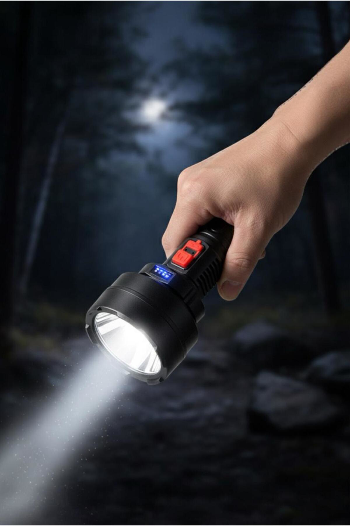 Şarj Edilebilir USB Girişli 3 Modlu El Feneri | Taşınabilir LED I