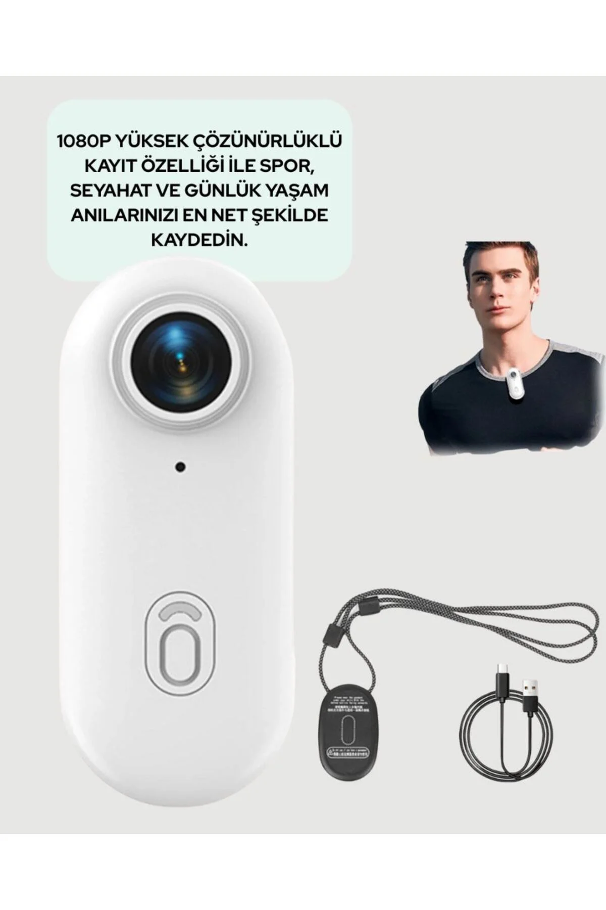 Şarj Edilebilir Uzun Ömürlü Mini Spor Kamera Full Hd Yeni Nesil
