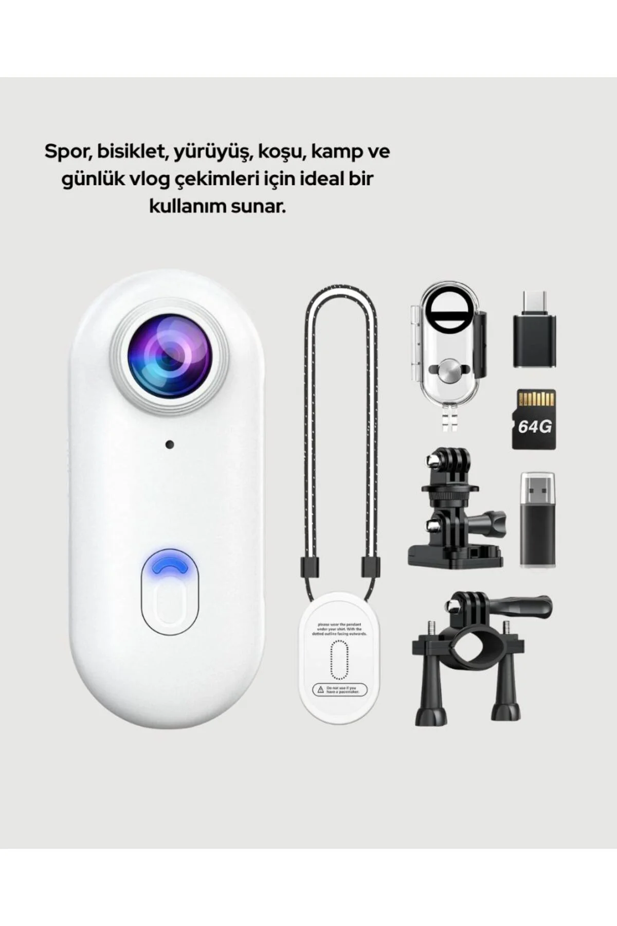 Şarj Edilebilir Uzun Ömürlü Mini Spor Kamera Full Hd Yeni Nesil